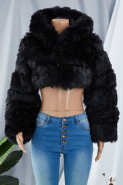 🖤 The Noir Cropped Faux Fur Jacket