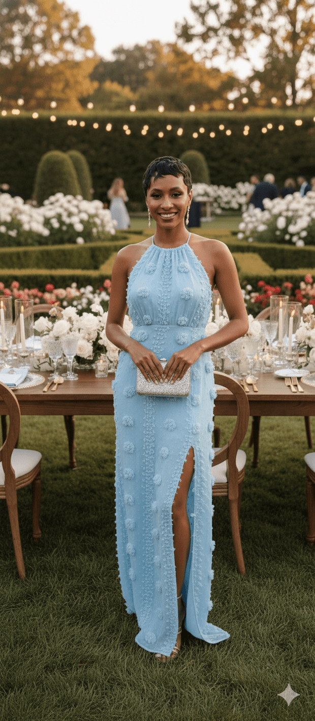 👗  Celestial Bloom Halter Dress