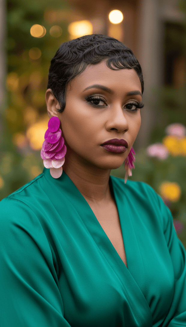🌸 Intentions Ombre Fuchsia Shell Disc Earrings