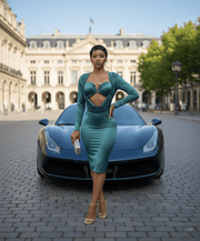 ✨ The "Midnight Teal" Sensation Dress