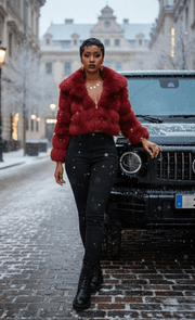 🖤 The Noir Cropped Faux Fur Jacket