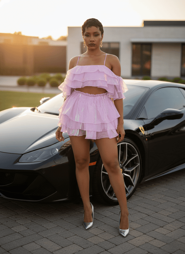 🌸 The "Iridescent Sugarplum" Ruffle Set