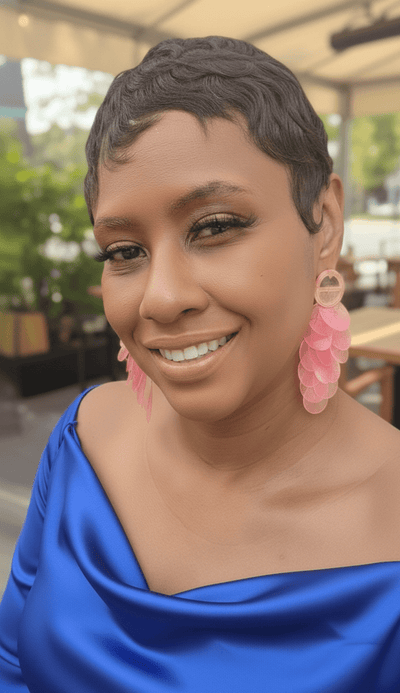 💖 Sweet Kisses & Pink Shimmer Statement Earrings