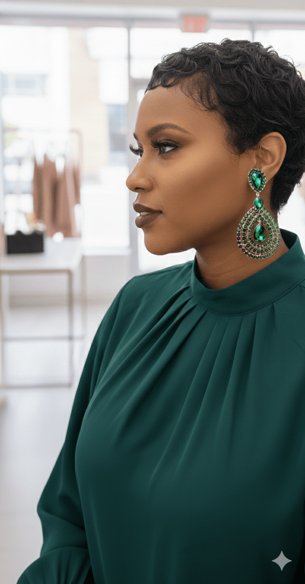 💎Emerald Enigma Drop Earrings
