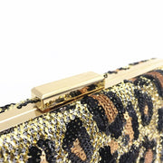 VINTAGE SEQUINS LEOPARD PRINT CLUTCH