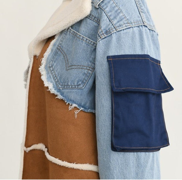 🏔️ The "Alpine Summit" Patchwork Sherpa Coat