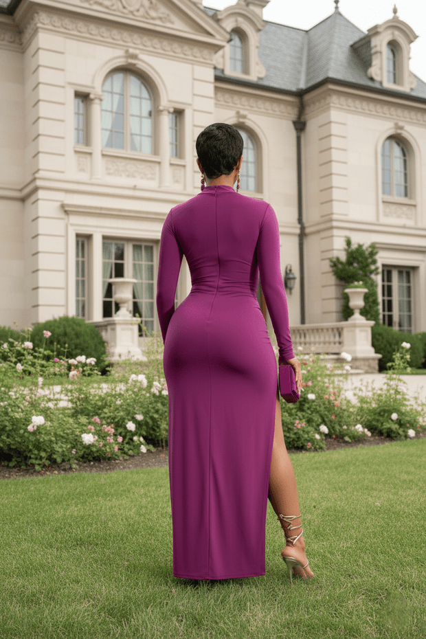 💜 Regal Radiance Cut-Out Gown