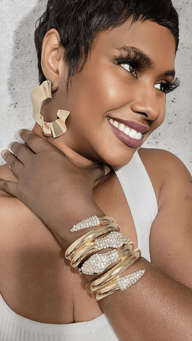 GOLD CUFF WRAP SNAKE BANGLE