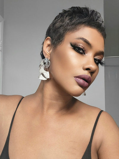 SILVER IRREGULAR WAVE EARRINGS