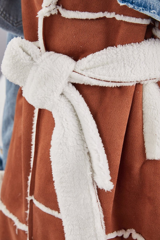 🏔️ The "Alpine Summit" Patchwork Sherpa Coat